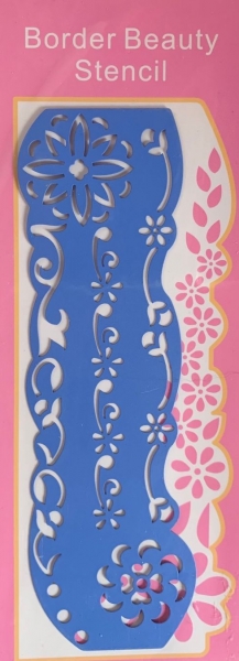 Embossing-Schablone Border Beauty, Blumenrand, Schnörkel